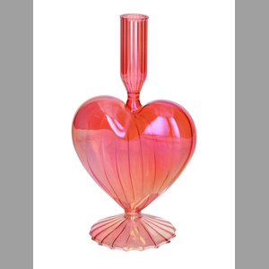 DF02-730704600 - Candle hldr Lovely 12x8.5x21 cherry+pearl
