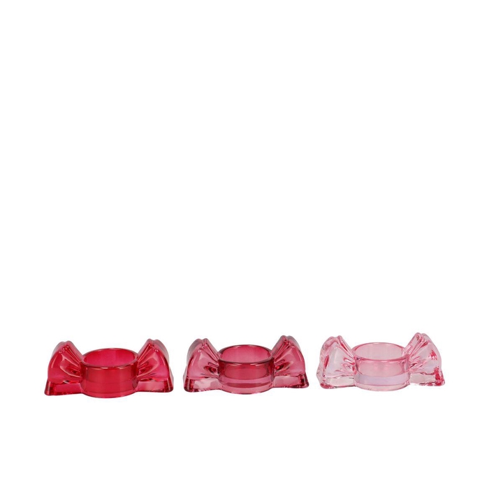 <h4>Bowy Jolly Pink Mix T-light Wide Bow Ass 10x5x5cm</h4>