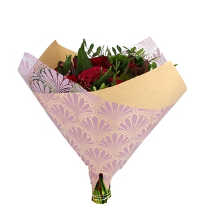 Hoes 35x35cm Oblique OPP35/45g kraft Art Deco roze 250/doos