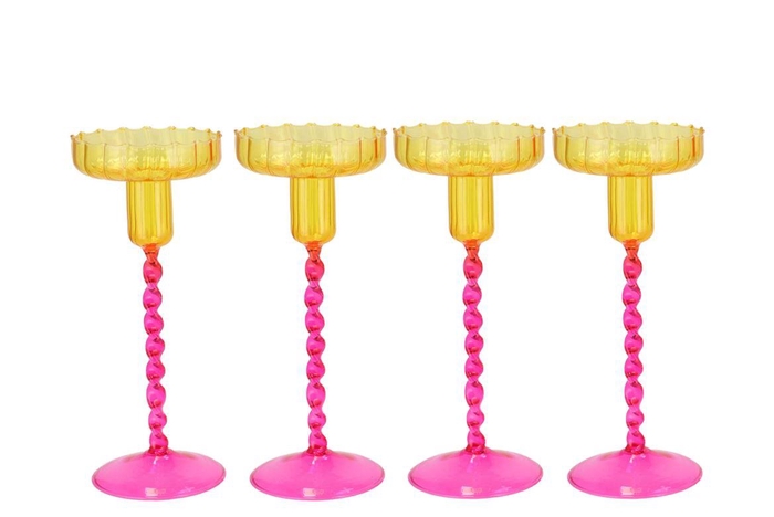 <h4>Jules Dutch Pink Candle Holder Ass 9x22cm Nm</h4>