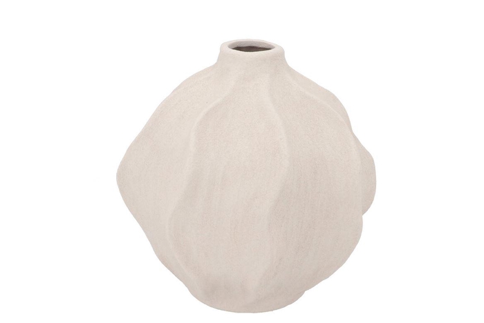 <h4>Lisboa White Vase Wave Globe 26x26x26cm</h4>