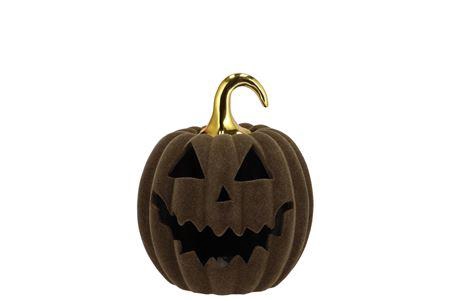 <h4>Autumn Flock Scottish Green Pumpkin Face Led 13x13</h4>
