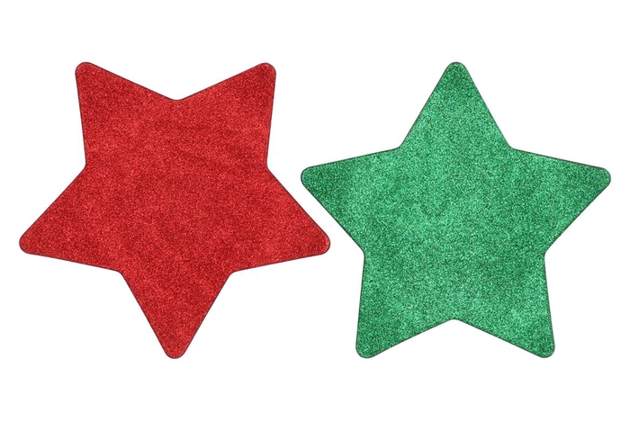 <h4>Melamine Shine Green/red Plate Star 28x28x1cm</h4>