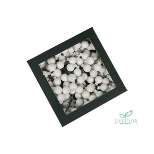 KERSTBAL GLASS 20MM ON WIRE 144PCS WHITE OPAL