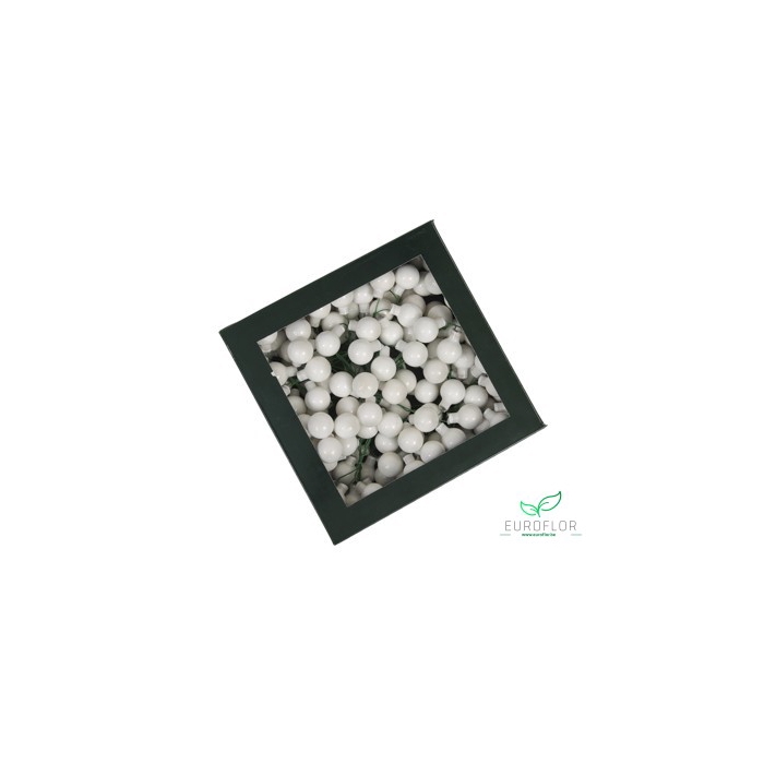 <h4>KERSTBAL GLASS 20MM ON WIRE 144PCS WHITE OPAL</h4>