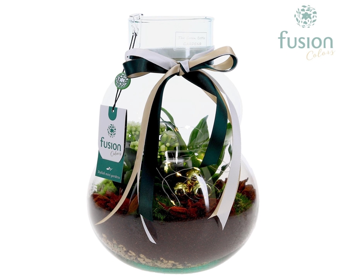 <h4>Green Bottle Olaf Medium met Kerst arrangement</h4>