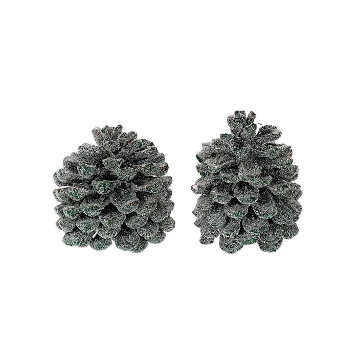 <h4>Pinecone Pinea Wax Sugared 2 Pcs Slv L19W12H14</h4>