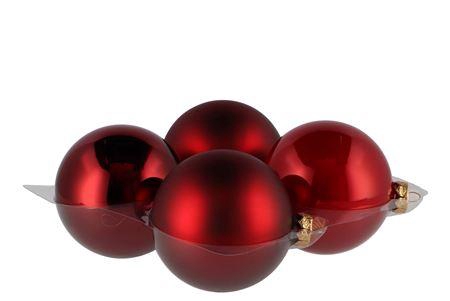 <h4>Glass Ball Christmas Red 100mm P/4</h4>