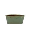 Iron Stone Green Glazed Oval Pot 23x9x10cm Nm