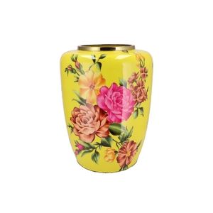 June Tropical Yellow Vase Iron 33x33x45cm