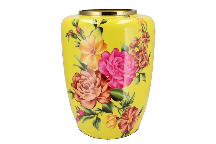 <h4>June Tropical Yellow Vase Iron 33x33x45cm</h4>