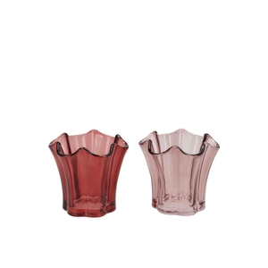 Jazz Pink T-light Glass Ass 10x9cm