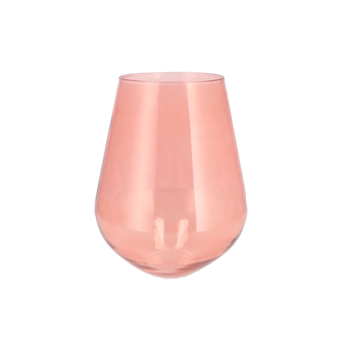 <h4>Mira Pink Glass Wide Vase 22x22x28cm</h4>