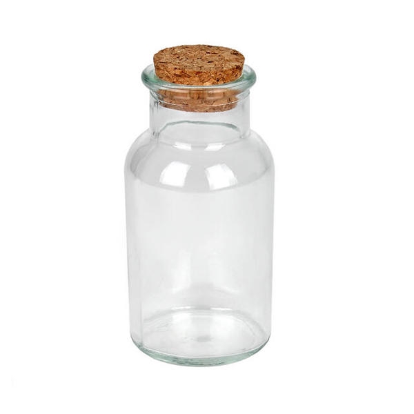 <h4>Vaas Victoria glas 6.5xH13cm transparant met kurk</h4>