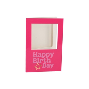 Gift Tile Card Happy Birthday Fuchsia 21x14x1cm
