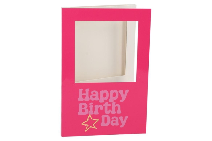 <h4>Gift Tile Card Happy Birthday Fuchsia 21x14x1cm</h4>