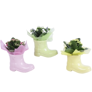 Early Spring Arr. Indoor Ceramic Boot Gr/Pi/Ye Ø15cm 1PP