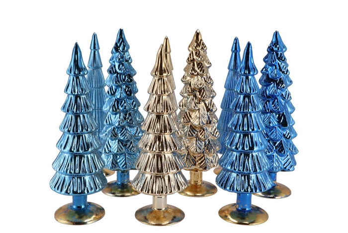 <h4>Twinkle Blue Glass Tree Metallic Ass 9x30cm</h4>