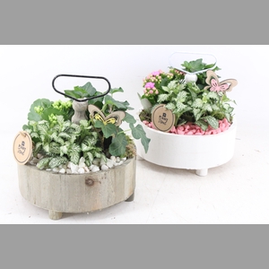 arr2 PL - Etagere rond - roze/wit