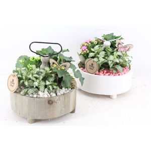 arr2 PL - Etagere rond - roze/wit