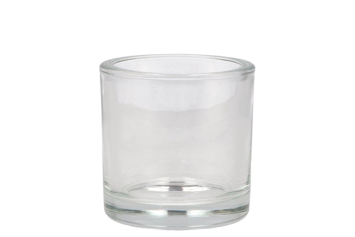 <h4>Glass Pot Cylinder Heavy 9x8cm</h4>