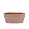 Iron Stone Old Pink Glazed Oval Pot 25x13x11cm Nm