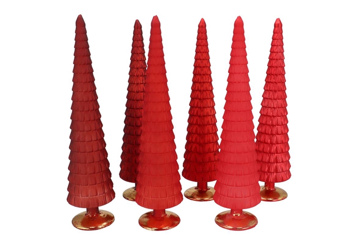 <h4>Twinkle Jolly Red Mix Glass Tree Matt Ass 11x45cm</h4>