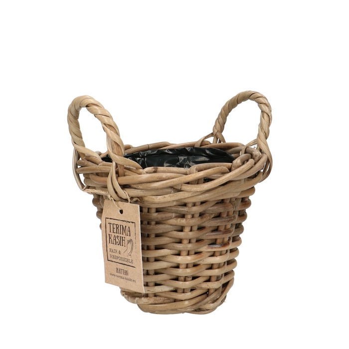 <h4>Manden Rotan Terima pot+handvat d18*16cm</h4>