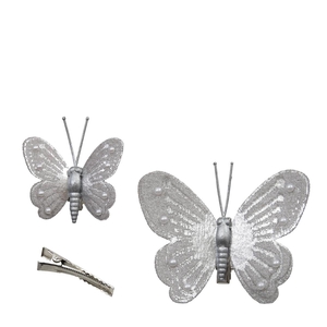 Christmas Deco butterfly/clip 5-8cm