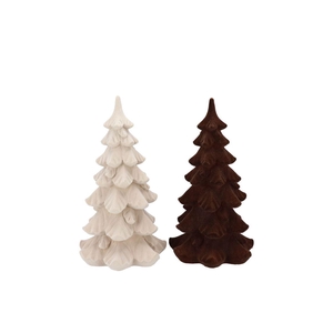 X-mas Flock Brown Sand Tree Ass 11x11x18cm