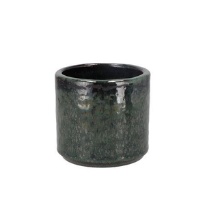 Javea Cilinder Pot Glazed Green 11x11cm