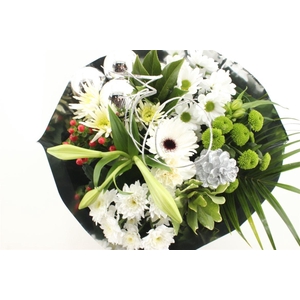 Boeket Bied Kerst Wit
