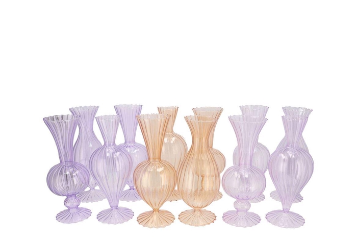 <h4>Sunny Dreamy Pastel Mix Glass Vase Ass 10x10x20cm Nm</h4>