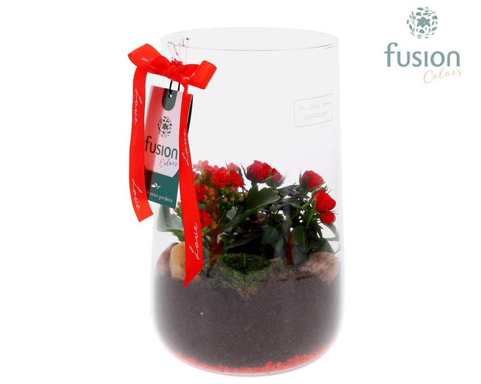 <h4>Green Bottle Deline Large Love met arrangement</h4>