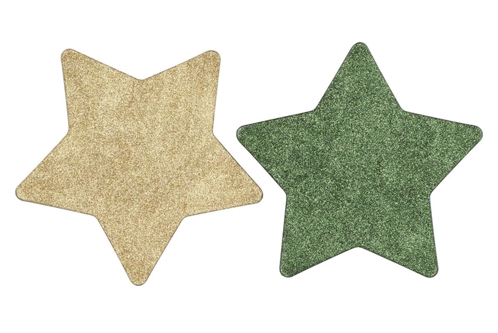 <h4>Melamine Shine Olive Green/gold Plate Star 28x28x1cm</h4>