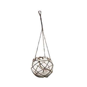 Glass ball vase+rope d11 5 10cm