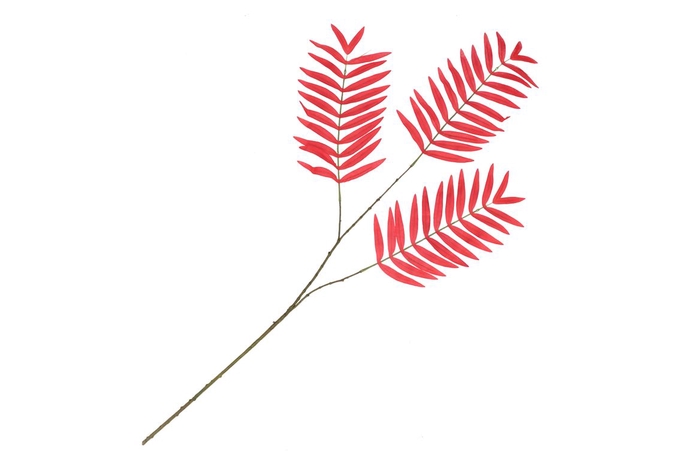 Silk Palm Leaf Red 87cm Nm