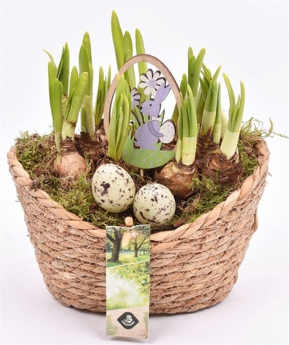 Jute mand ovaal 19x14cm