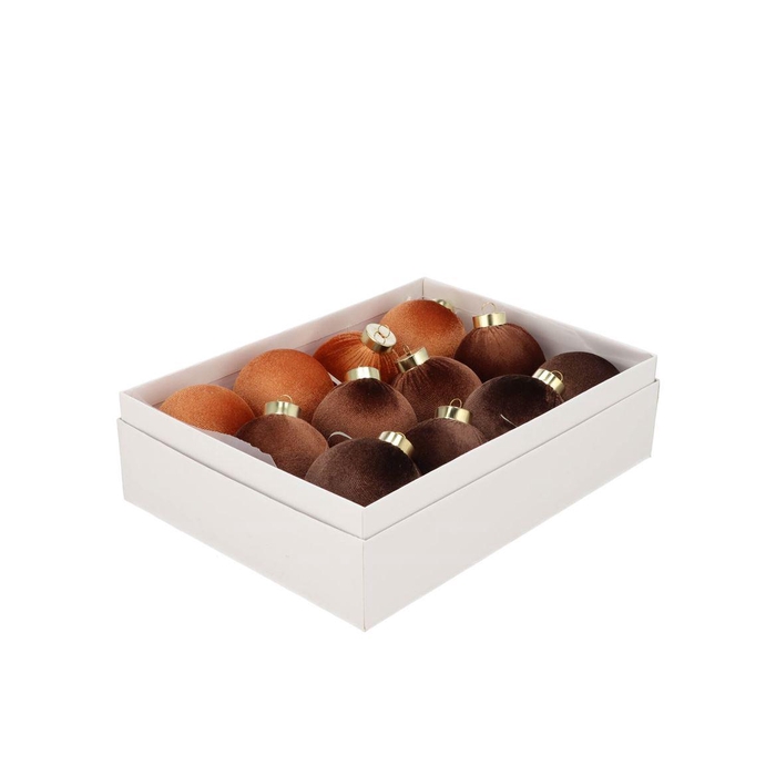 <h4>Joyful Brown X-mas Ball Velvet Ass 8cm P/12</h4>