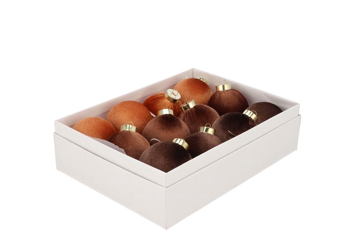 Joyful Brown X-mas Ball Velvet Ass 8cm P/12