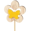 Pick flower wood+velvet 7cm+50cm stick yellow