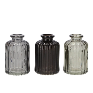 Karakum Grey Glass Bottle 6x6x10cm