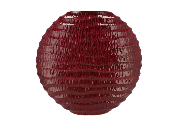 Inga Jada Purple Oval Vase Active Glaze Wave 41x14x39cm