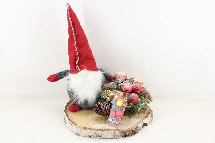 <h4>arr5 Kerst MB - Hout schijf gnome red LED</h4>