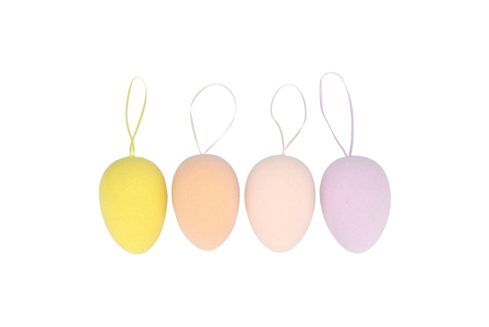 <h4>Easter Flock Dreamy Pastel Egg Hanger Ass 7x7x10cm</h4>