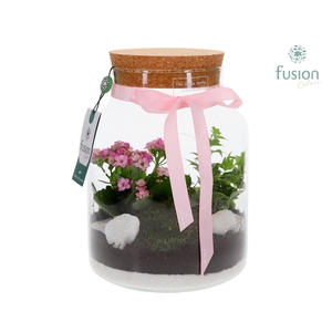 Green Bottle met Arrangement.