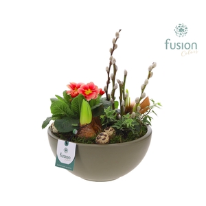 Schaal keramiek Moon Pasen Voorjaar met arrangement