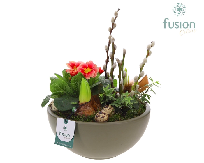 <h4>Schaal keramiek Moon Pasen Voorjaar met arrangement</h4>