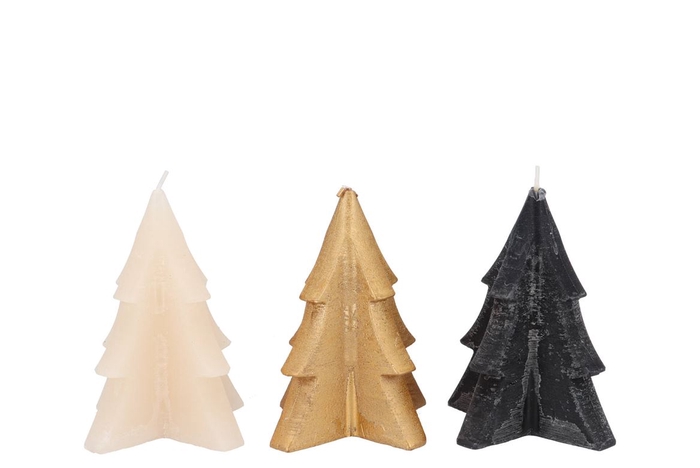 <h4>Candle Frosty Pine Tree Black Mix 9x12cm Ass</h4>