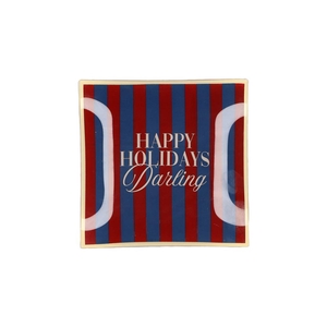 Plate Square Happy Holidays 18x18x2cm